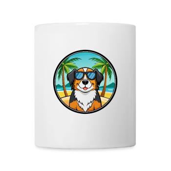 Grand Bouvier Suisse Race Cartoon Beach - Mug blanc - blanc - Devant