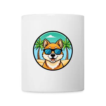 Jindo Dog Breed Cartoon Sunglasses Beach - Mug - white - Front