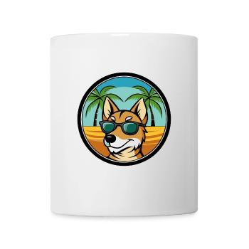 Hygenhund Chien Race Dessin Animé Lunettes De Soleil Plage - Mug blanc - blanc - Devant