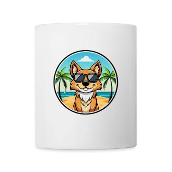 Karakachan Chien Race Dessin Animé Lunettes De Soleil Plage - Mug blanc - blanc - Devant