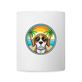 Kerry Beagle Chien Race Dessin Animé Lunettes de Soleil Plage - Mug blanc - blanc - Devant