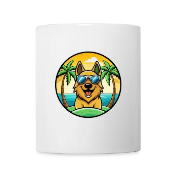 Roi Berger Chien Race Dessin Animé Lunettes De Soleil Plage - Mug blanc - blanc - Devant