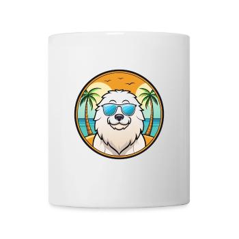 Kuvasz Chien Race Dessin Animé Lunettes de Soleil Plage - Mug blanc - blanc - Devant