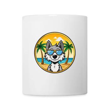Kunming Wolfdog Rasse Cartoon Sonnenbrille Strand - Tasse - Weiß - Vorne