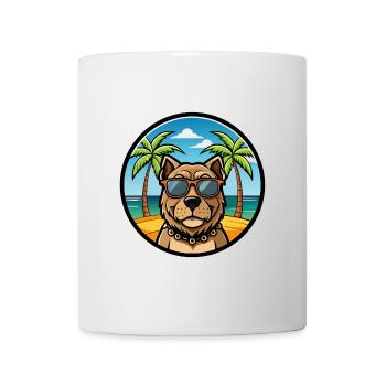 Mallorca Mastiff Dog Breed Cartoon Sunglass Beach - Mug - white - Front
