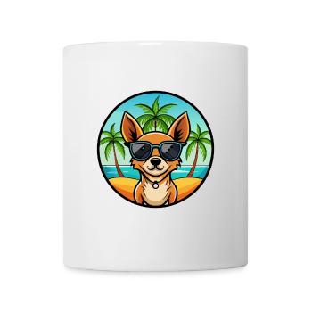 Miniatur Pinscher Hund Rasse Cartoon Sonnenbrille - Tasse - Weiß - Vorne