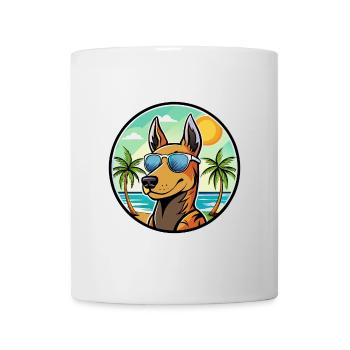 Manchester Terrier Hunderasse Cartoon Sonnenbrille - Tasse - Weiß - Vorne