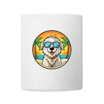 Maremma Sheepdog Breed Cartoon Sunglasses Beach - Mug - white - Front