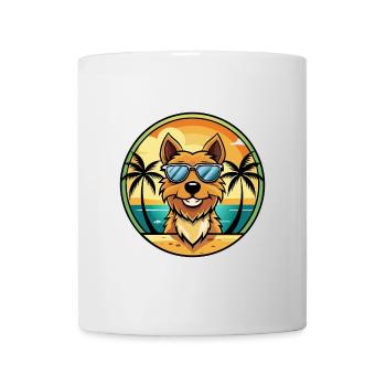 Jagdterrier Dog Breed Cartoon Sunglasses Beach - Mug - white - Front