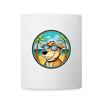 Koolie Chien Race Dessin Animé Lunettes de Soleil Plage - Mug blanc - blanc - Devant