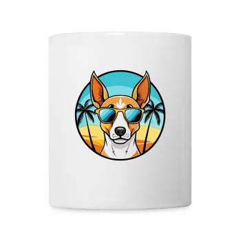 Ibizan Hound Dog Breed Cartoon Sunglasses Beach - Mug - white - Front