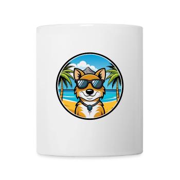 New Zealand Huntaway Dog Breed Cartoon Sunglasses - Mug - white - Front