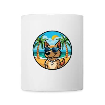 Magyar Agar Chien Race Dessin Animé Lunettes de soleil Plage - Mug blanc - blanc - Devant