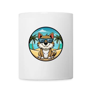 Majorque Ratter Chien Race Dessin Animé Lunettes De Soleil Plage - Mug blanc - blanc - Devant