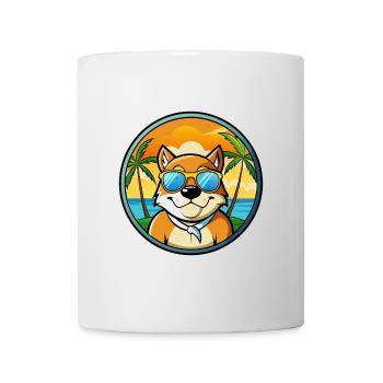 Moscow Watchdog Breed Cartoon Sunglasses Beach - Mug - white - Front