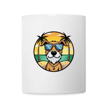 Istrischer Drahthaarhund Hunderasse Cartoon Beach - Tasse - Weiß - Vorne