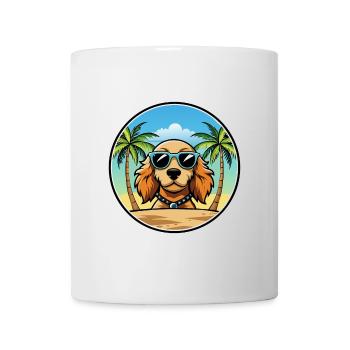 Norfolk Spaniel Chien Race Dessin Animé Lunettes de Soleil Plage - Mug blanc - blanc - Devant