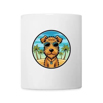 Lakeland Terrier Chien Race Dessin Animé Lunettes De Soleil Plage - Mug blanc - blanc - Devant