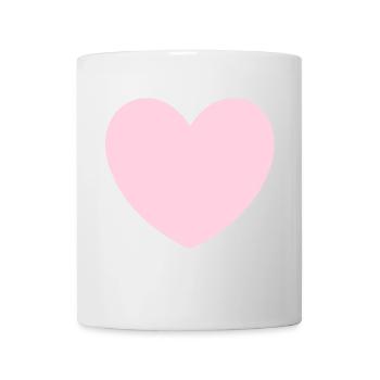 rosarotes Herz Herz rosa Geschenk Valentinstag - Tasse - Weiß - Vorne