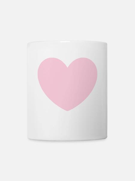 rosarotes Herz Herz rosa Geschenk Valentinstag - Tasse - Weiß