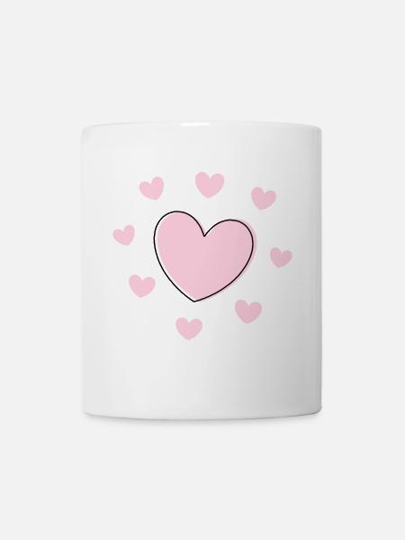 rosarotes Herz Herz rosa Geschenk Valentinstag - Tasse - Weiß
