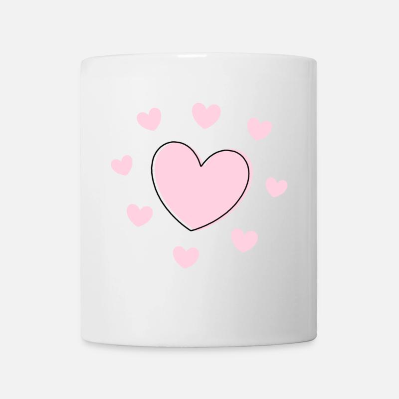 rosarotes Herz Herz rosa Geschenk Valentinstag - Tasse - Weiß