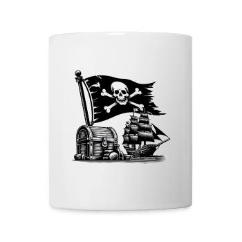 Pirate Adventure with Skull and Ship - Mug - white - Front