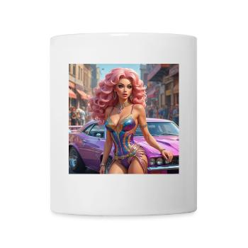 Glamour Showgirl Retro Auto - Tasse - Weiß - Vorne