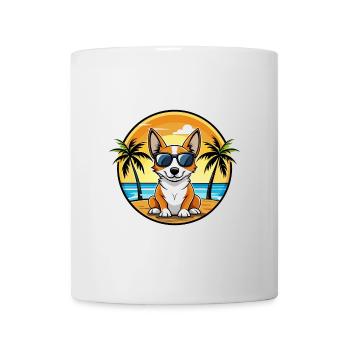 Lunettes de soleil de dessin animé de race de chien Fox Terrier miniature - Mug blanc - blanc - Devant