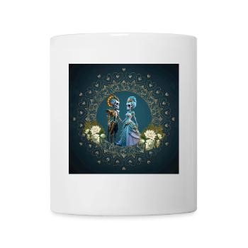 Das niedliche Skelett-Pärchen im Gothic-Stil - Tasse - Weiß - Vorne