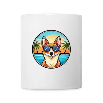 Norwegische Lundehund Hunderasse Cartoon Sonnenbrille - Tasse - Weiß - Vorne