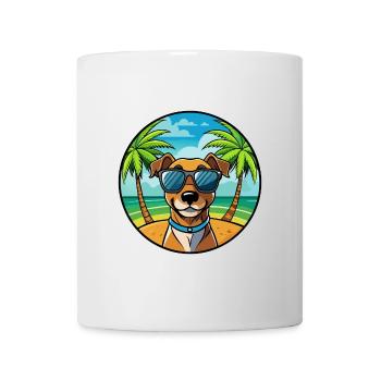 Patterdale Terrier Hunderasse Cartoon Sonnenbrille - Tasse - Weiß - Vorne