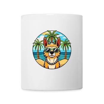 Lunettes de soleil péruviennes inca orchidée chien race dessin animé - Mug blanc - blanc - Devant