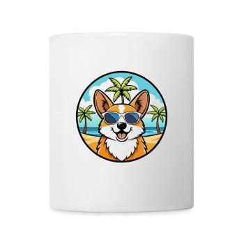 Pembroke Welsh Corgi Dog Breed Cartoon Sunglasses - Mug - white - Front