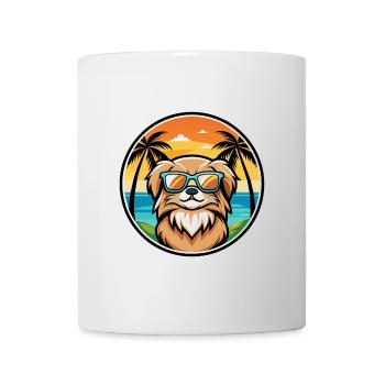 Pekingese Dog Breed Cartoon Sunglasses Beach - Mug - white - Front
