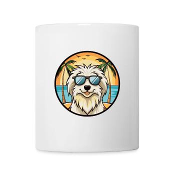 Berger des Pyrénées Race Dessin animé Lunettes de soleil Plage - Mug blanc - blanc - Devant