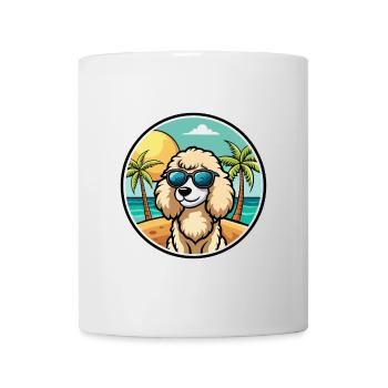 Poodle Dog Breed Cartoon Sunglasses Beach - Mug - white - Front