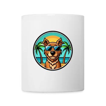 Pudelpointer Hunderasse Cartoon Sonnenbrille Strand - Tasse - Weiß - Vorne