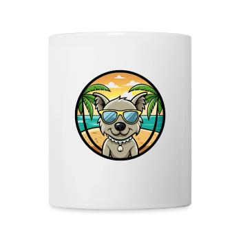 Pumi Hunderasse Cartoon Sonnenbrille Strand - Tasse - Weiß - Vorne