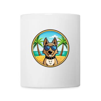 Swiss Laufhund Chien Race Dessin Animé Lunettes de Soleil Plage - Mug blanc - blanc - Devant