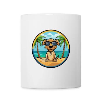 Pointer Chien Race Dessin Animé Lunettes De Soleil Plage - Mug blanc - blanc - Devant
