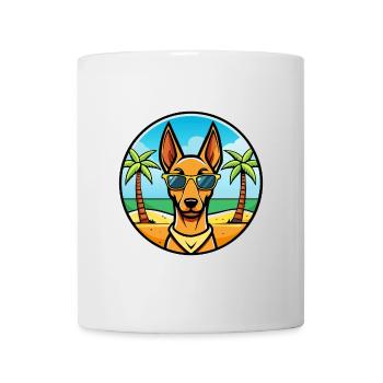 Pharaoh Hound Dog Breed Cartoon Sunglasses Beach - Mug - white - Front