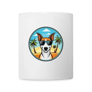 Smooth Fox Terrier Chien Race Dessin Animé Lunettes de soleil - Mug blanc - blanc - Devant