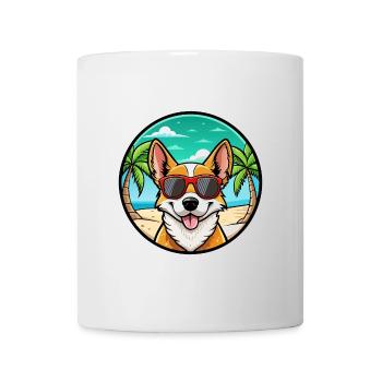 Portugiesische Podengo Hunderasse Cartoon Sonnenbrille - Tasse - Weiß - Vorne