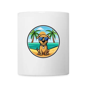 Chien de chasse serbe race dessin animé lunettes de soleil plage - Mug blanc - blanc - Devant