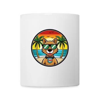 Portuguese Watchdog Breed Cartoon Sunglasses Beach - Mug - white - Front