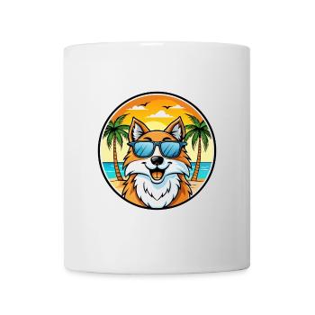Scotch Collie Hunderasse Cartoon Sonnenbrille Strand - Tasse - Weiß - Vorne