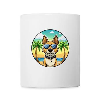 Bétail portugais Chien Race Dessin Animé Lunettes De Soleil Plage - Mug blanc - blanc - Devant