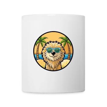 Puli Chien Race Dessin Animé Lunettes De Soleil Plage - Mug blanc - blanc - Devant