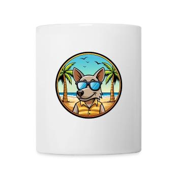 Ratonero Valenciano Lunettes de soleil de dessin animé de race de chien - Mug blanc - blanc - Devant